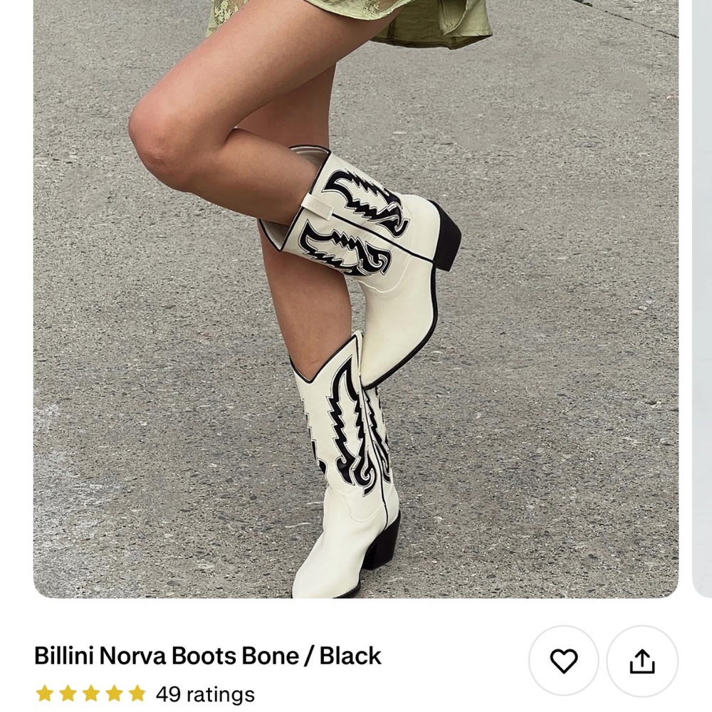 Billini Heeled Boots - Cream and Black
